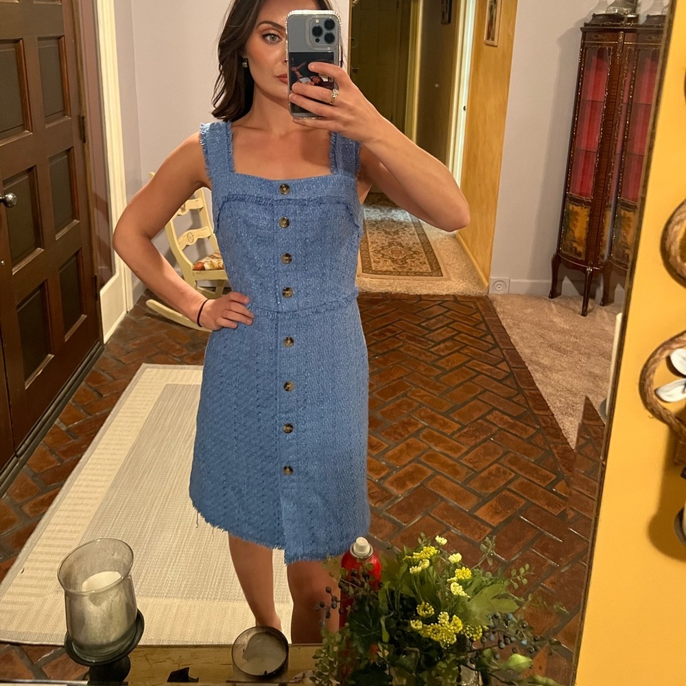 Light Blue Tweed Ann Taylor Dress